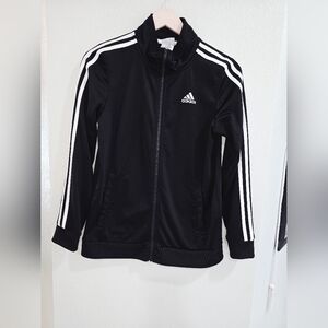 Adidas Black Track Jacket with White Stripes